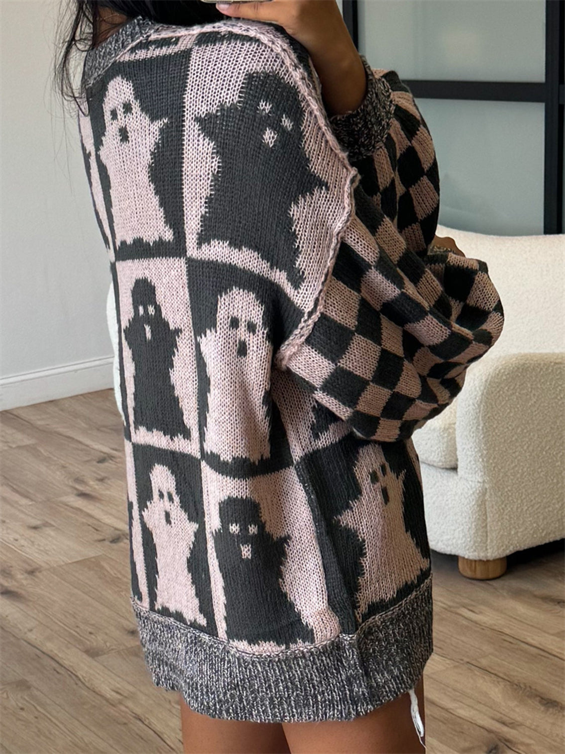 Stilla | Ghost Sweater Med Lange Ærmer og Dybe Skuldre