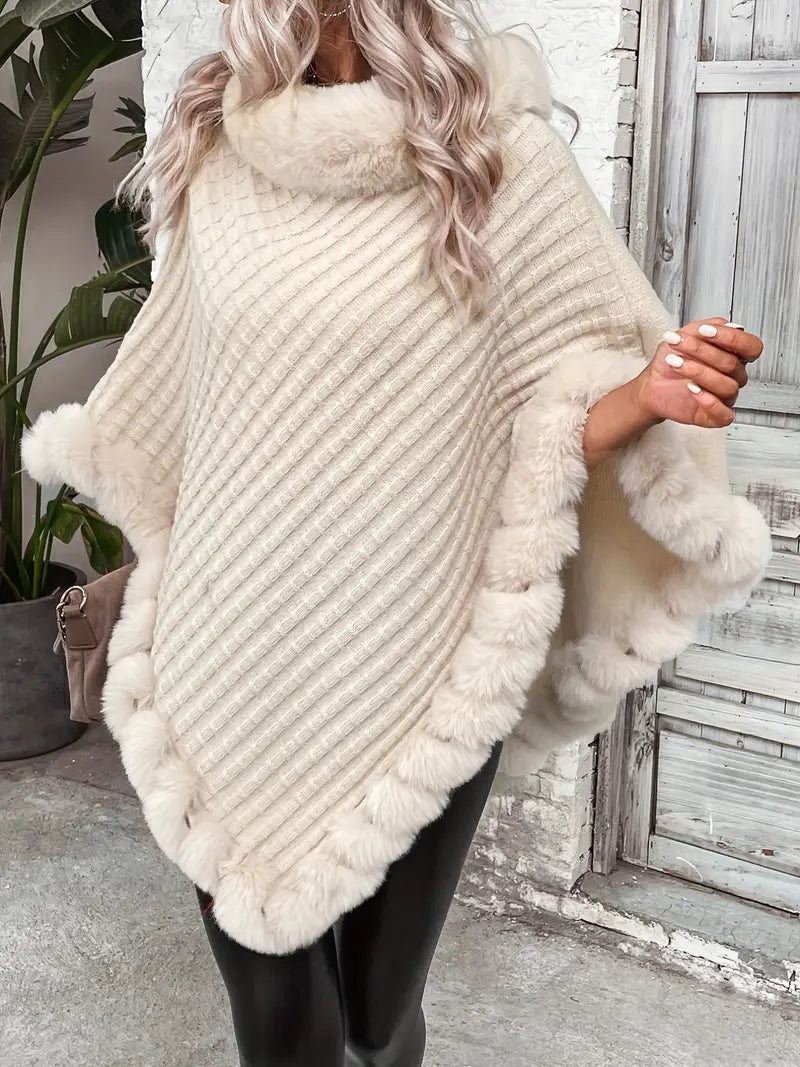 Stilla | Striktrøje Poncho-stil