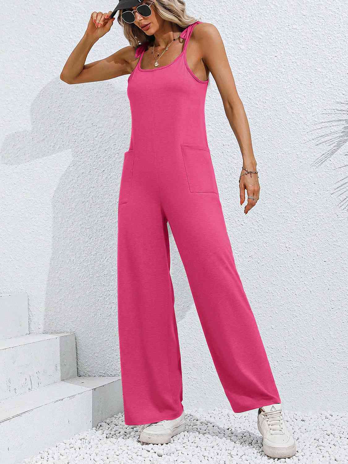 Stilla | Skulder Bred Ben Jumpsuit Med Lommer