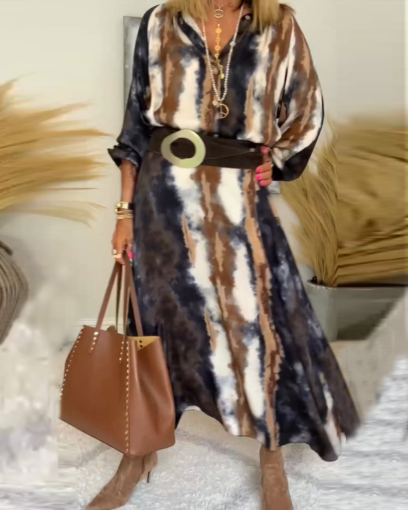 Stilla | Dame Elegant Kjole Med Print