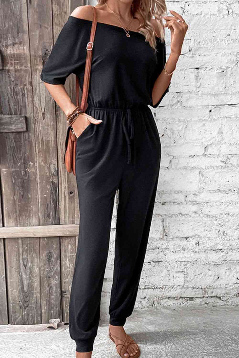 Stilla | Skulder Jumpsuit Med Lommer