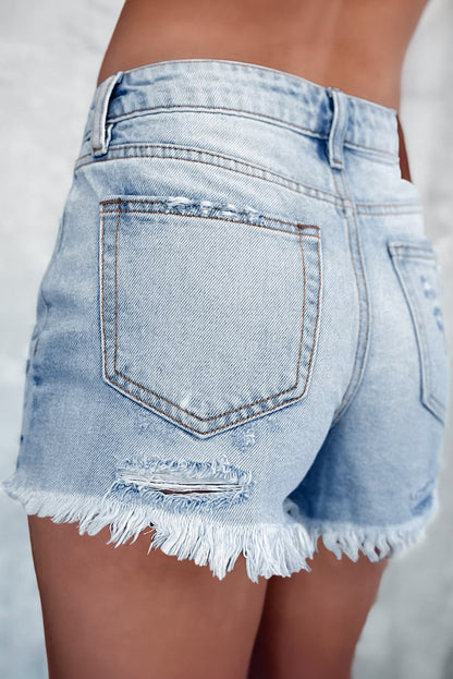 Stilla | Raw Hem Denim Shorts