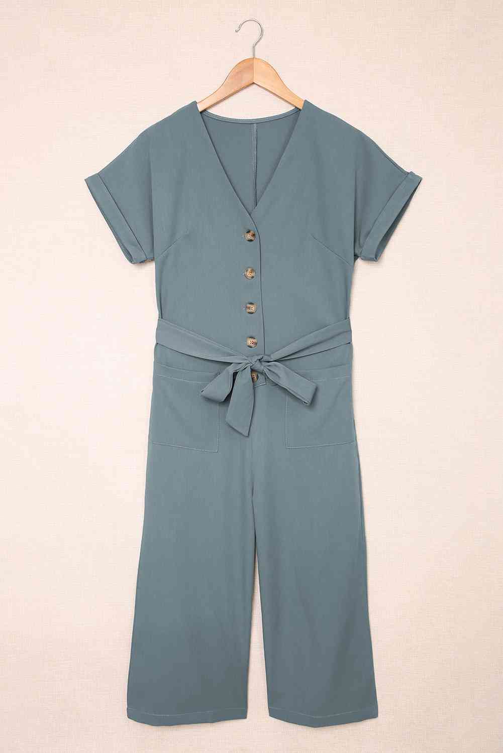 Stilla | Talje Knappet Forkortet Jumpsuit