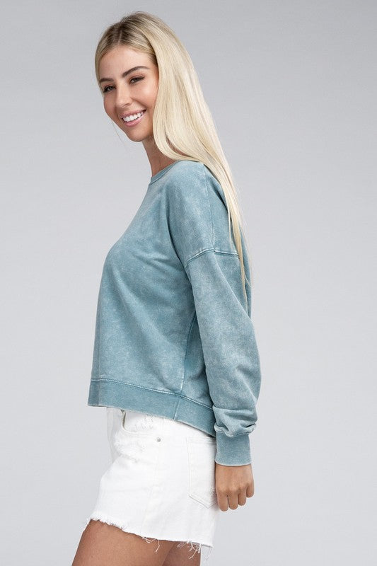 Stilla | Terry Acid Wash Båd Hals Pullover