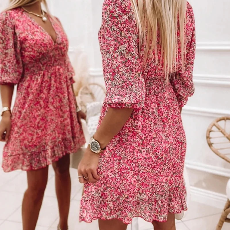 Stilla | Fashion Ibiza Fashion Komfortabel Kjole Med Blomsterprint Til Kvinder