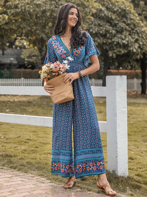 Stilla | Surplice Flatter Ærme Jumpsuit
