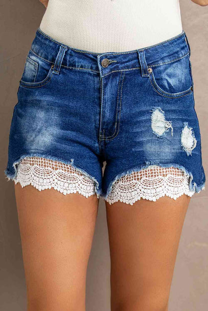 Stilla | Blonde Slidte Denim Shorts