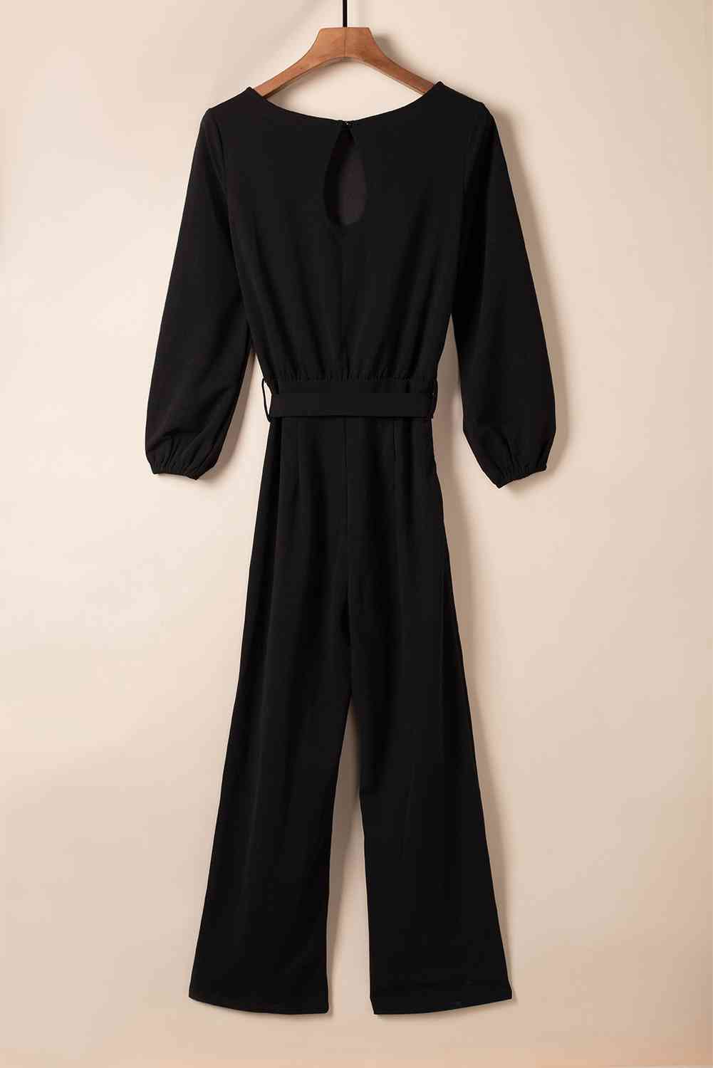 Stilla | Halstie bælte jumpsuit