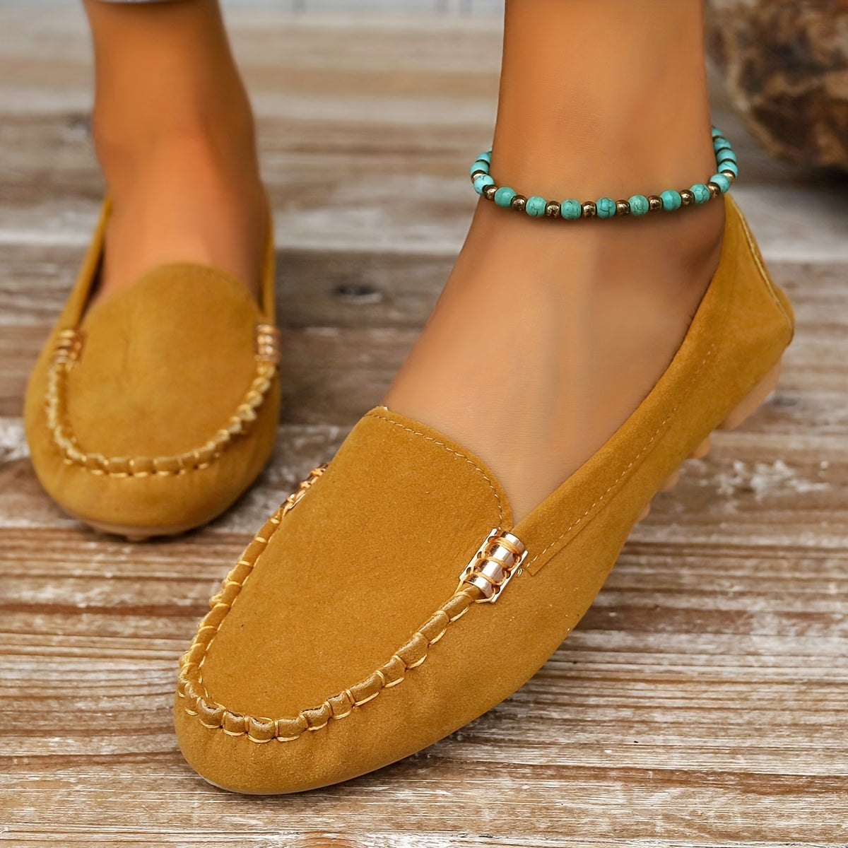 Stilla | Loafers Med Metalisk Element Komfortable Slips on Sko, Lette Og Fashionable
