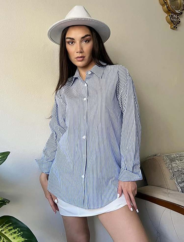Stilla | Stribet Button up Skjorte