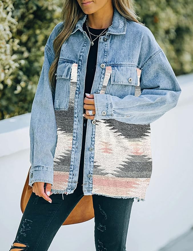 Stilla | Distressed Denim Årgang Jakke