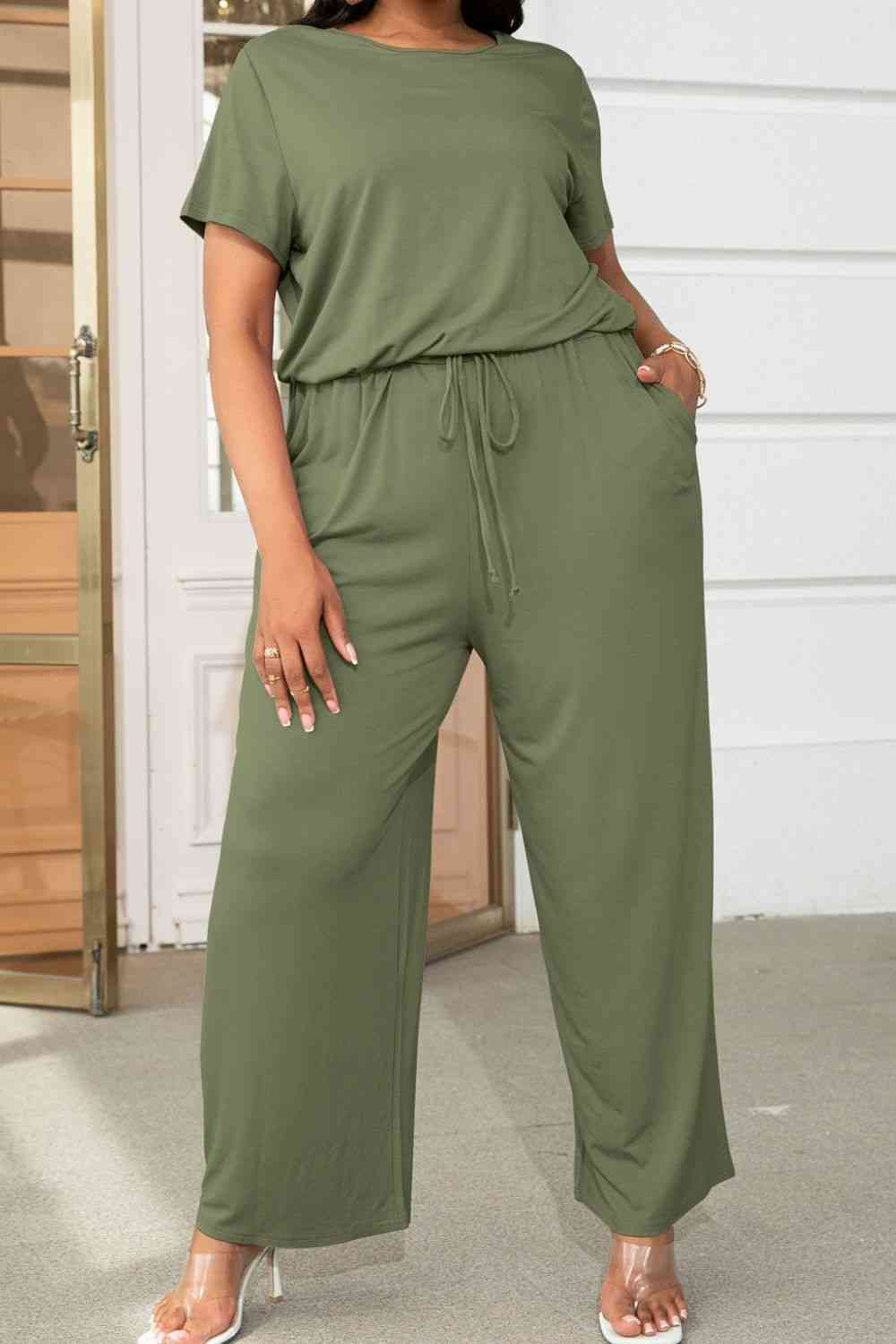 Stilla | Størrelse Drawstring Waist Kortærmet Jumpsuit