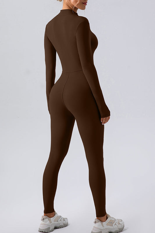 Stilla | Zip Mock Hals Aktiv Jumpsuit