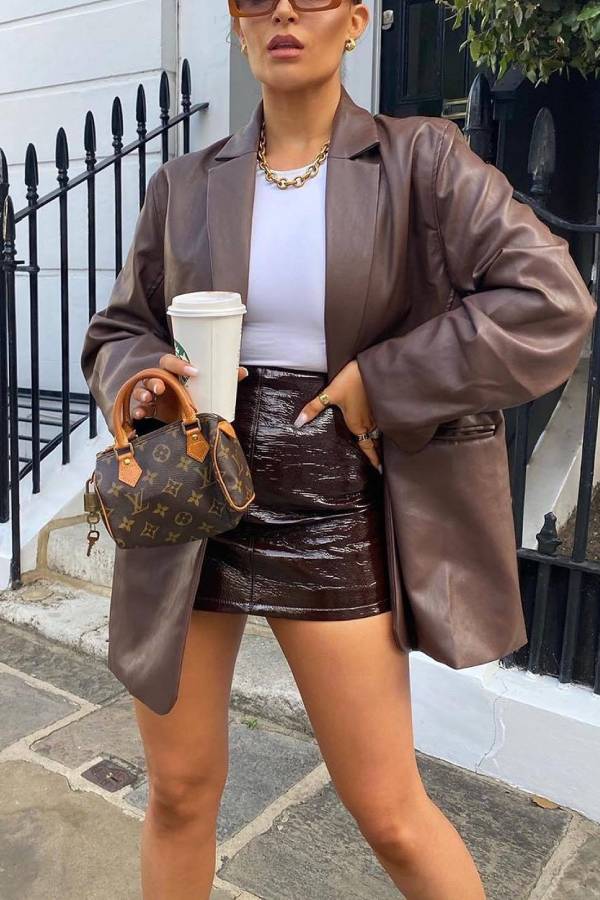 Stilla | Bershka Oversized Blazer I Kunstlæder
