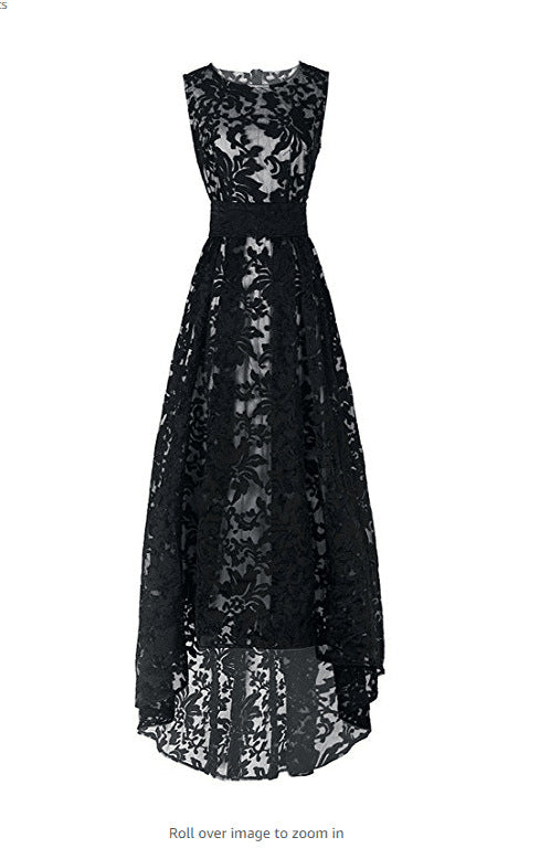 Dame Elegant Gennemsigtig Spids Maxi Kjole Stilla