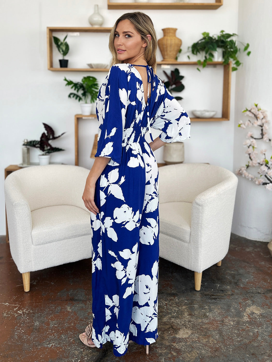 Stilla | Tag Full Size Trykt Bånd Bag Bred Ben Jumpsuit