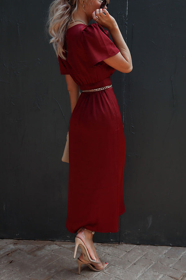 Stilla | Stay Modeably Focused Satin Slids Midi Kjole
