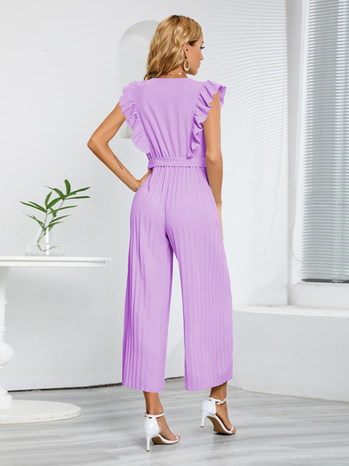 Stilla | Surplice Cap Sleeve Jumpsuit