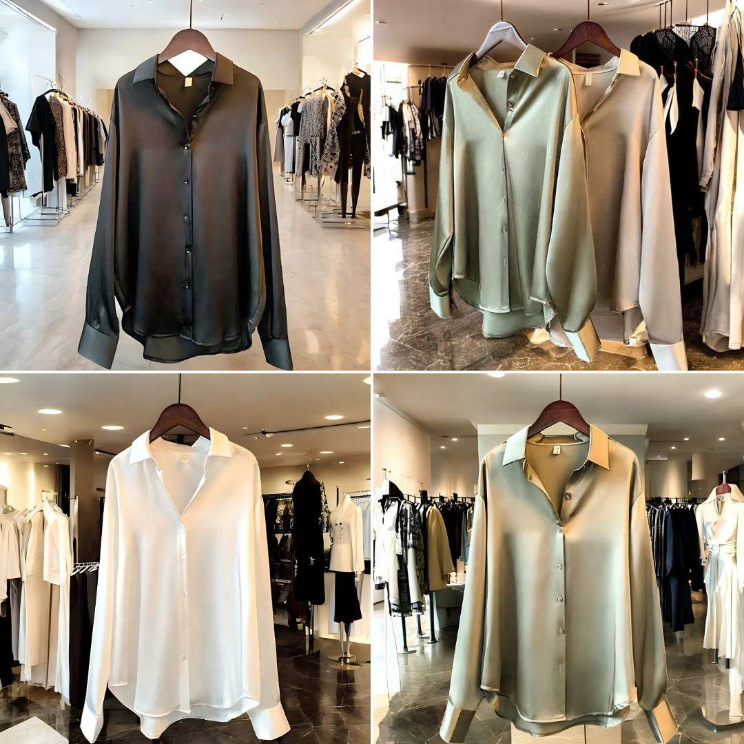 Stilla | Glat Satin Skjorte
