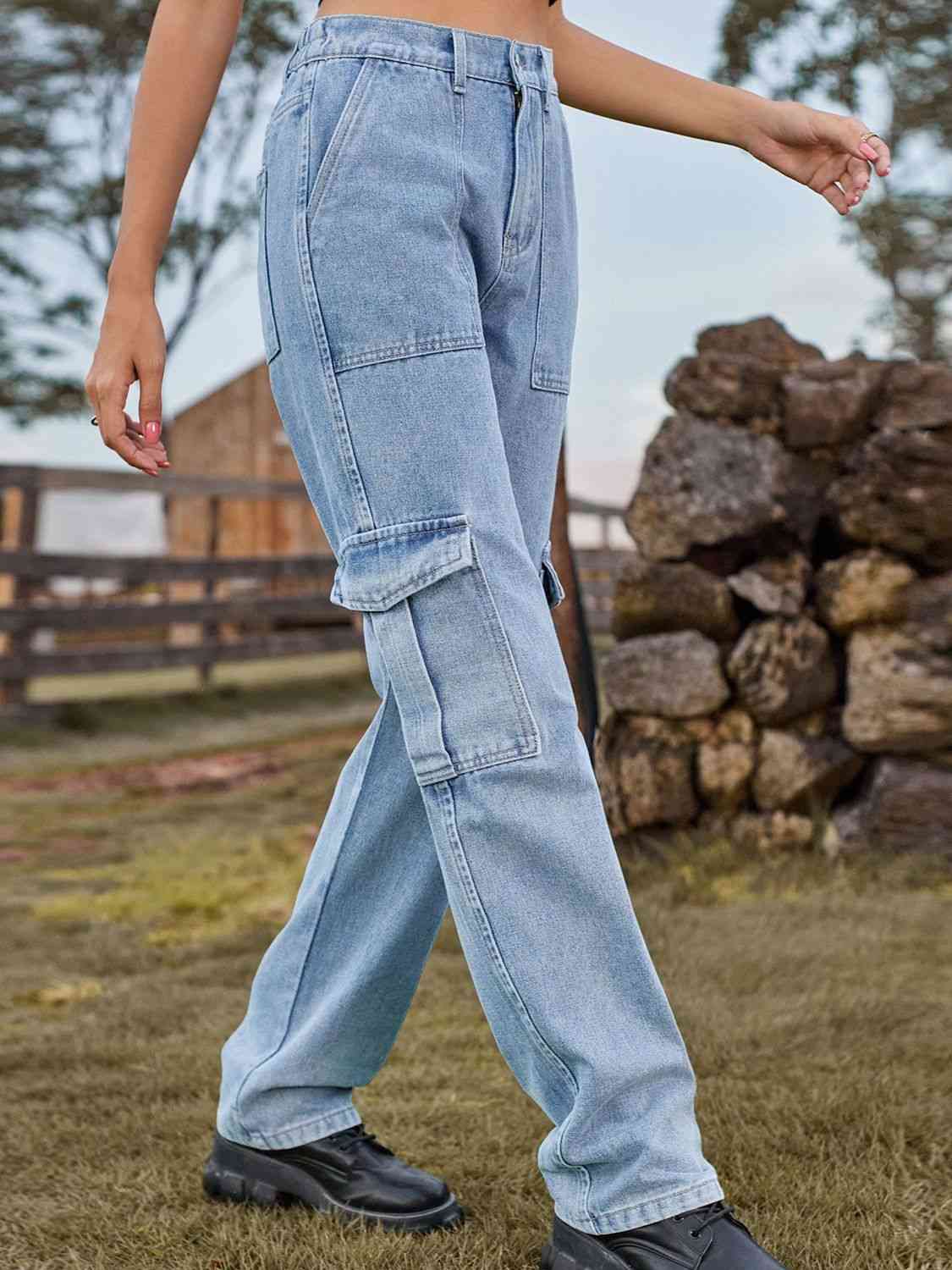 Stilla | Talje Cargo Jeans