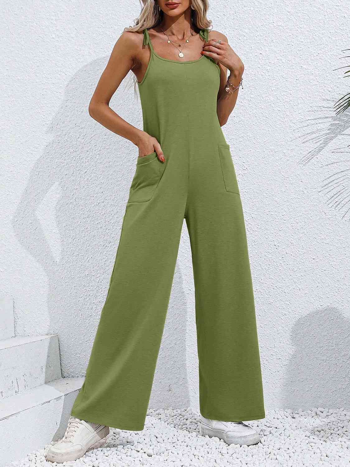 Stilla | Skulder Bred Ben Jumpsuit Med Lommer