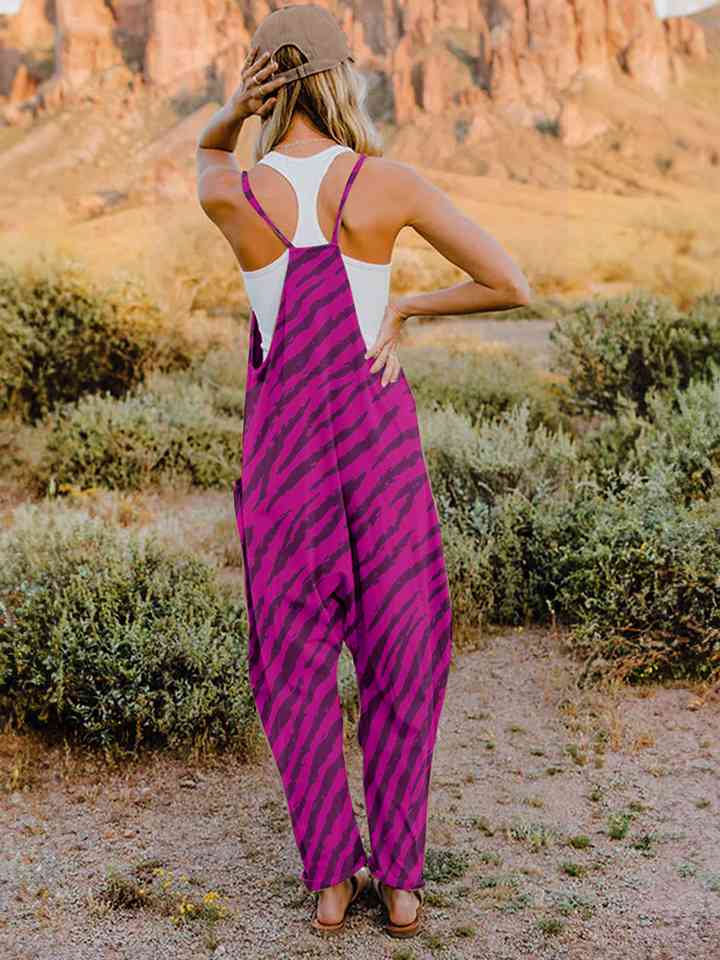 Stilla | Størrelse Printa V-hals ærmeløs Jumpsuit