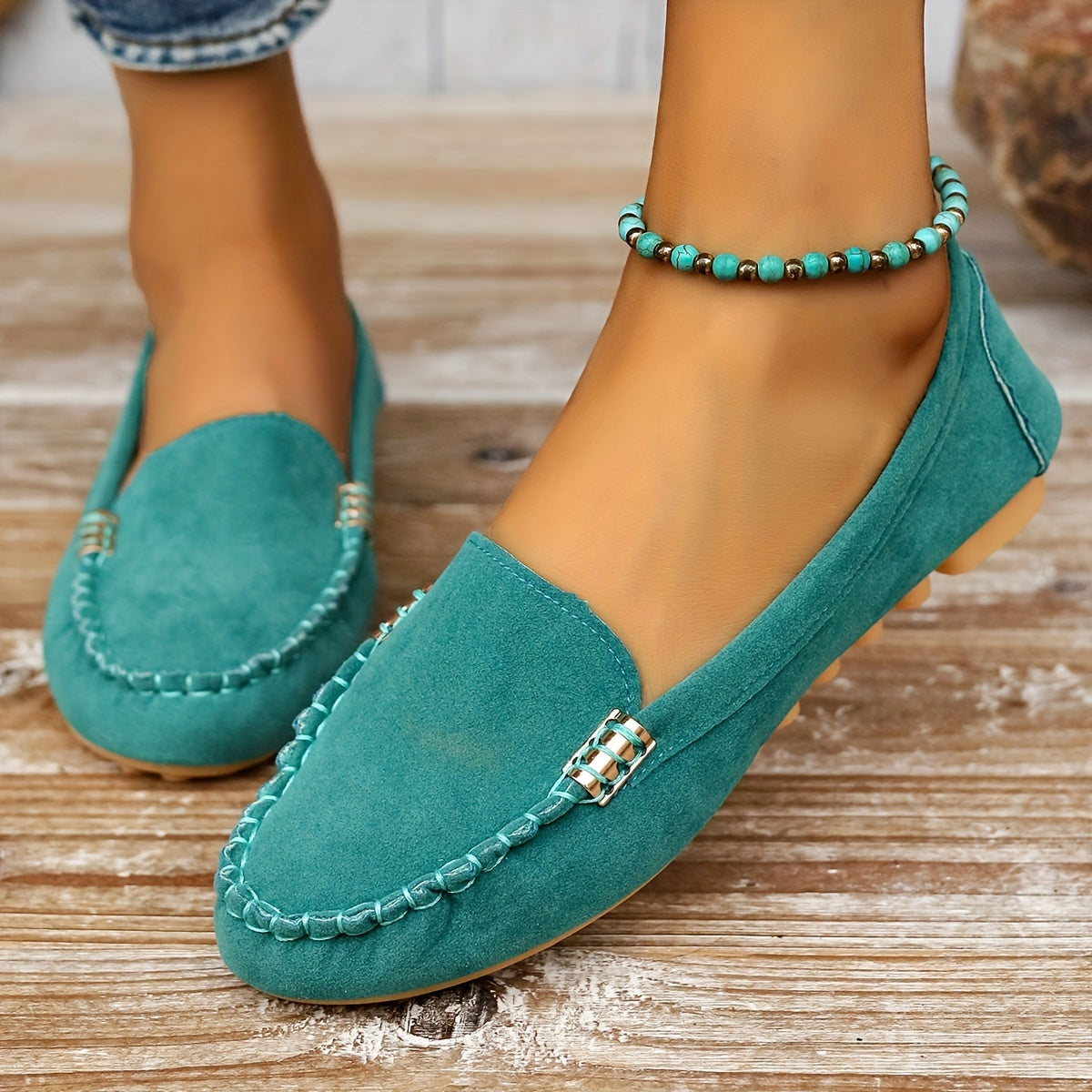 Stilla | Loafers Med Metalisk Element Komfortable Slips on Sko, Lette Og Fashionable