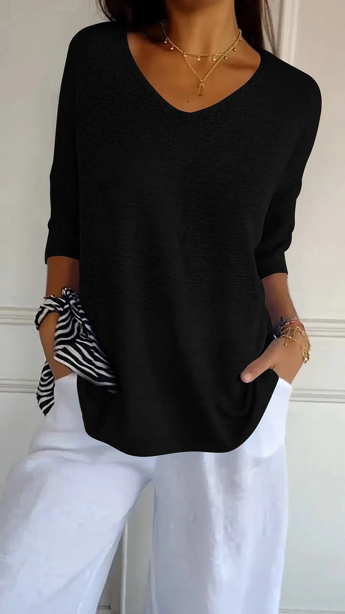 Stilla | Behagelig V-hals Strikket Tank Top