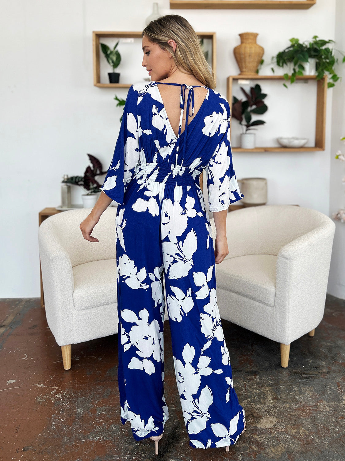 Stilla | Tag Full Size Trykt Bånd Bag Bred Ben Jumpsuit