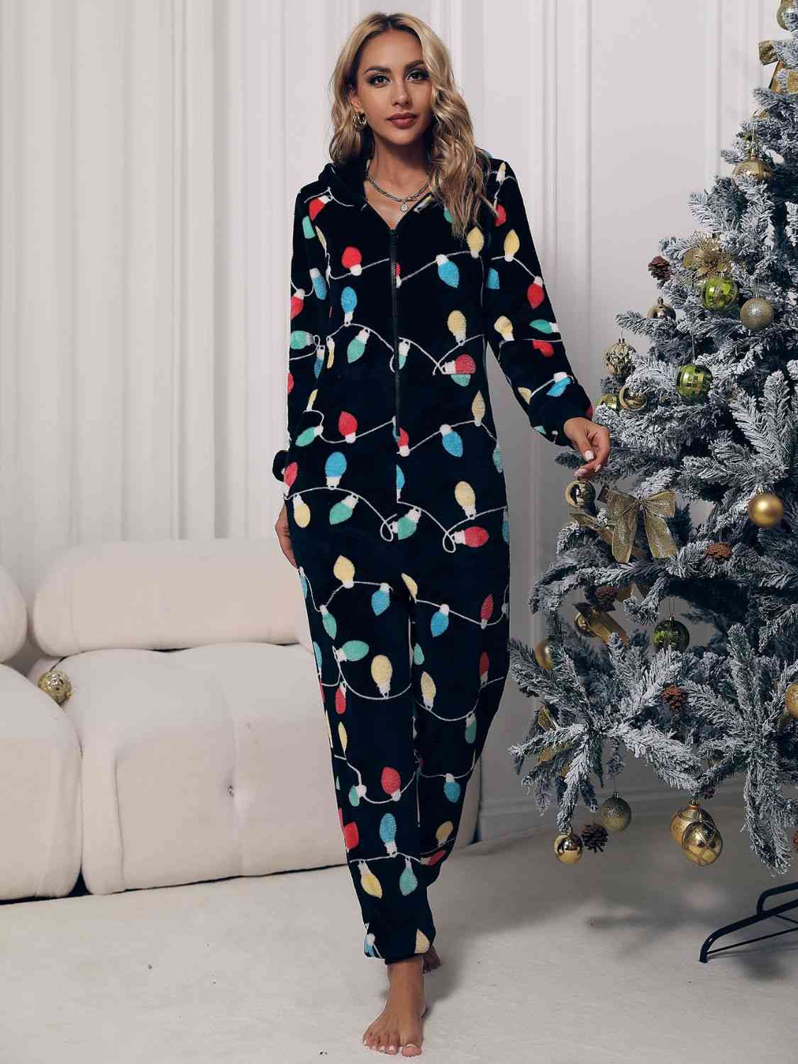 Stilla | Front Hætte Lounge Jumpsuit Med Lommer