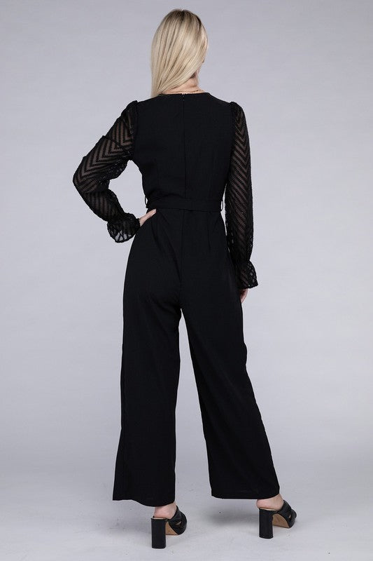 Stilla | Ærme Og Bred Ben Jumpsuit