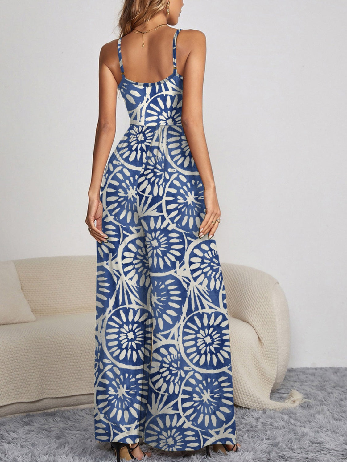 Stilla | Knap Spaghetti Strop Bred Ben Jumpsuit