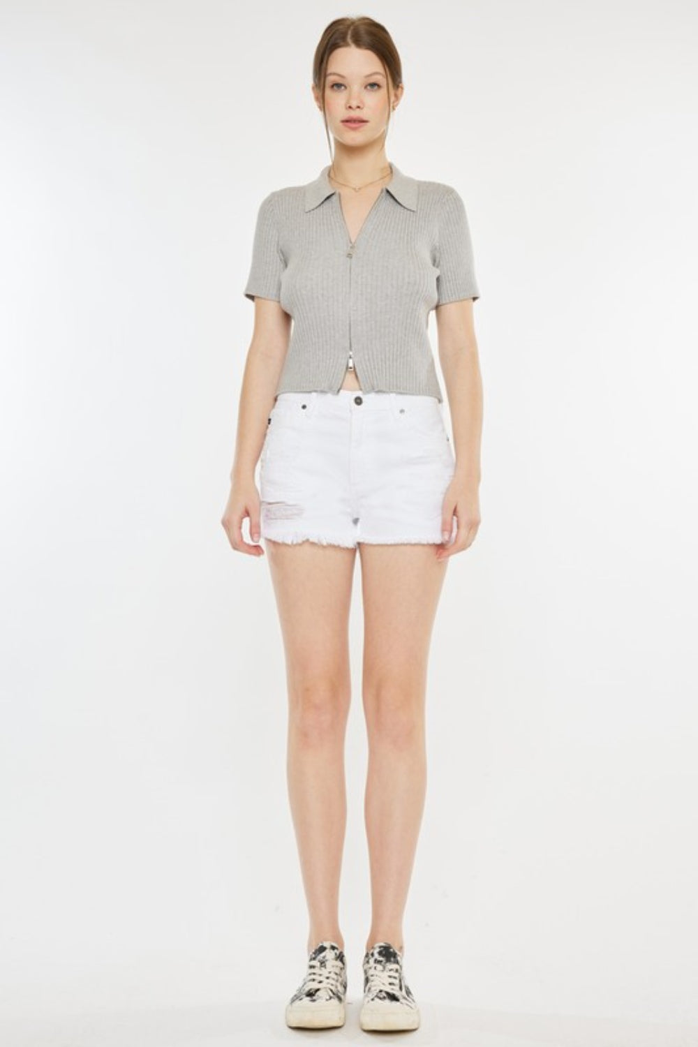 Stilla | Raw Hem Distressed Denim Shorts