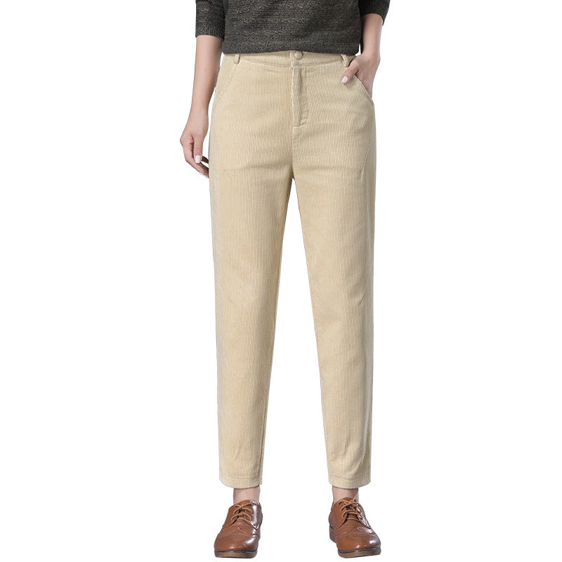 Dame afslappet kordbukser med komfortabel pasform og praktiske lommer Stilla