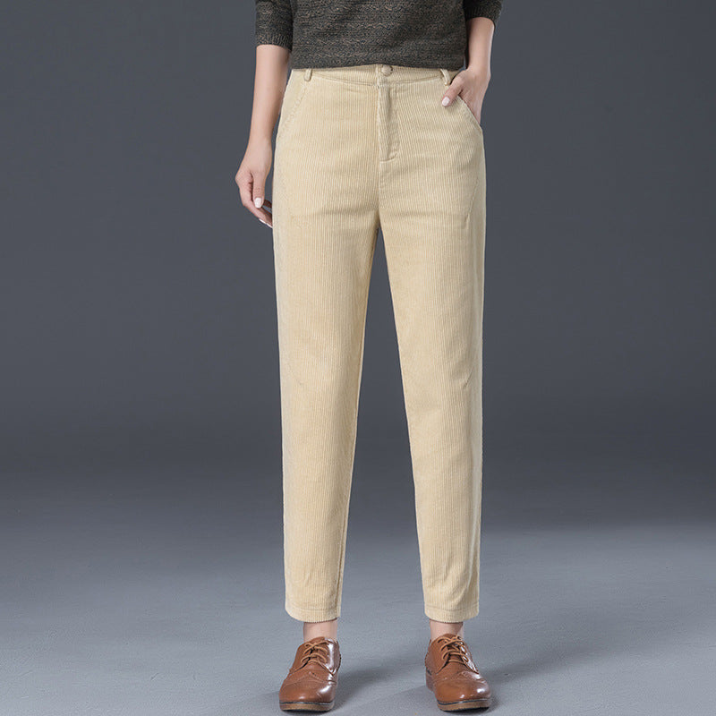 Dame afslappet kordbukser med komfortabel pasform og praktiske lommer Stilla