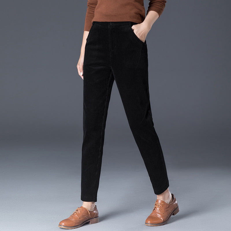 Dame afslappet kordbukser med komfortabel pasform og praktiske lommer Stilla