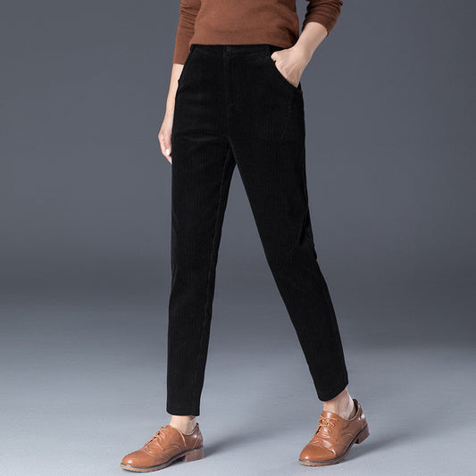 Dame afslappet kordbukser med komfortabel pasform og praktiske lommer Stilla