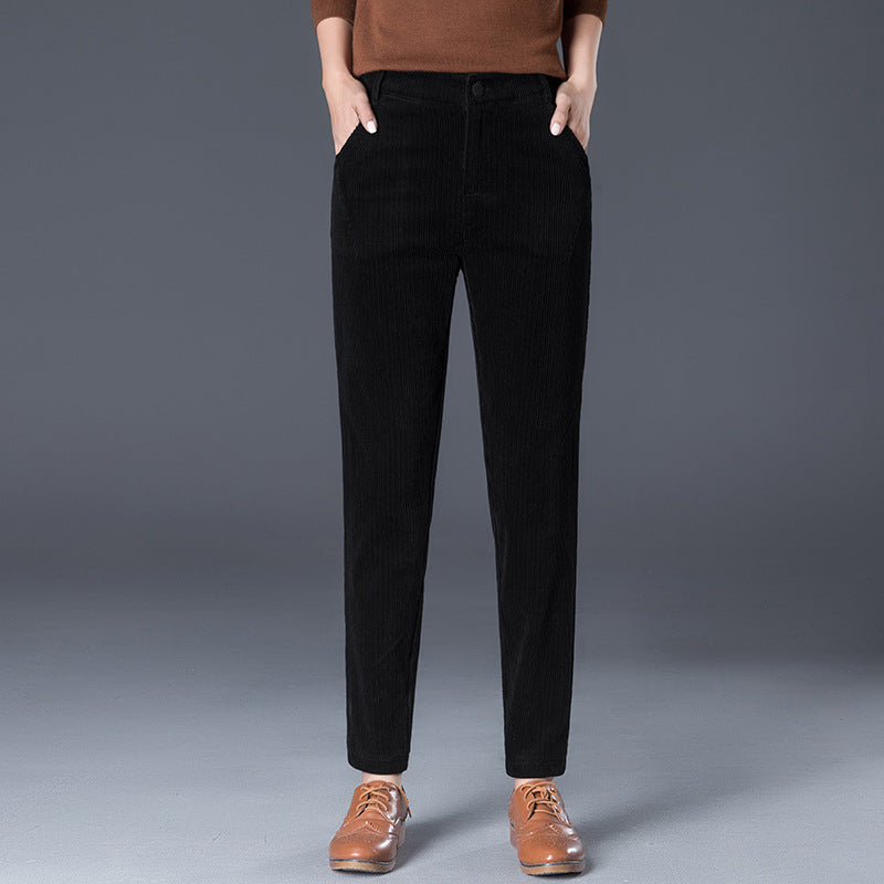 Dame afslappet kordbukser med komfortabel pasform og praktiske lommer Stilla