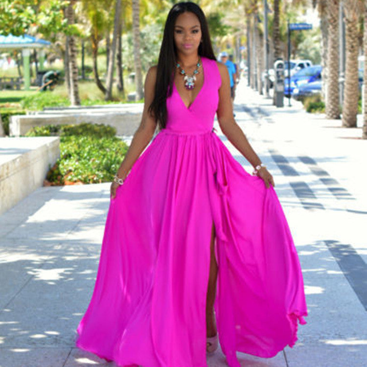 Dame A-linje Chiffon Maxikjole med Bånd Stilla