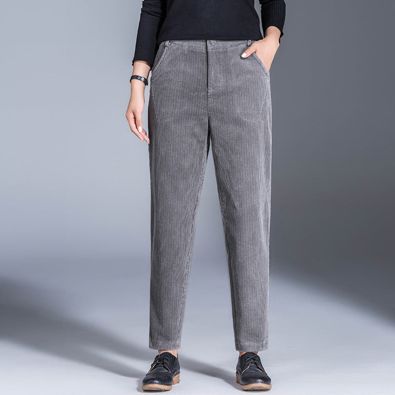 Dame afslappet kordbukser med komfortabel pasform og praktiske lommer Stilla