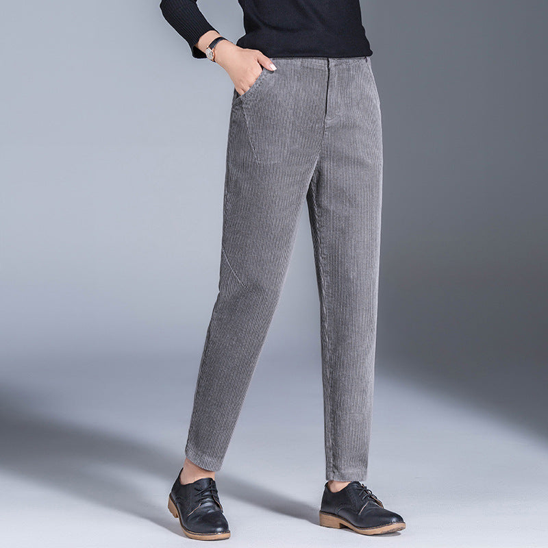 Dame afslappet kordbukser med komfortabel pasform og praktiske lommer Stilla