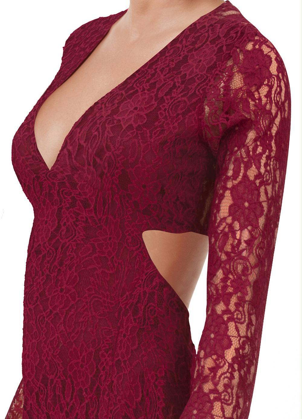 Dame Elegant Cut-Out Spidsmaxikjole Stilla