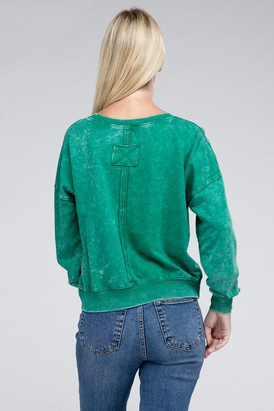 Stilla | Terry Acid Wash Båd Hals Pullover