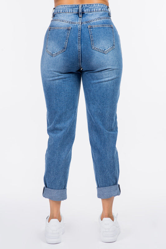 Stilla | Bazi Høj Talje Plisseret Talje Mor Jeans