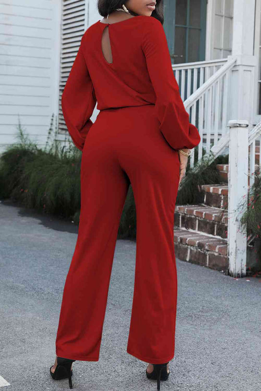 Stilla | Halstie bælte jumpsuit