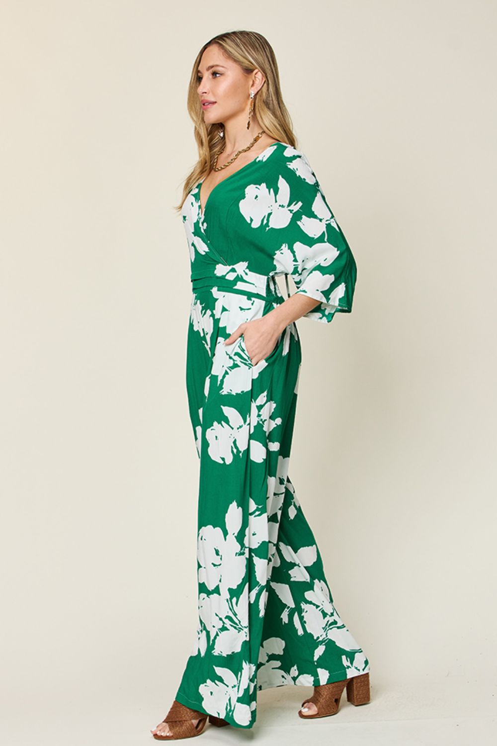 Stilla | Tag Full Size Trykt Bånd Bag Bred Ben Jumpsuit