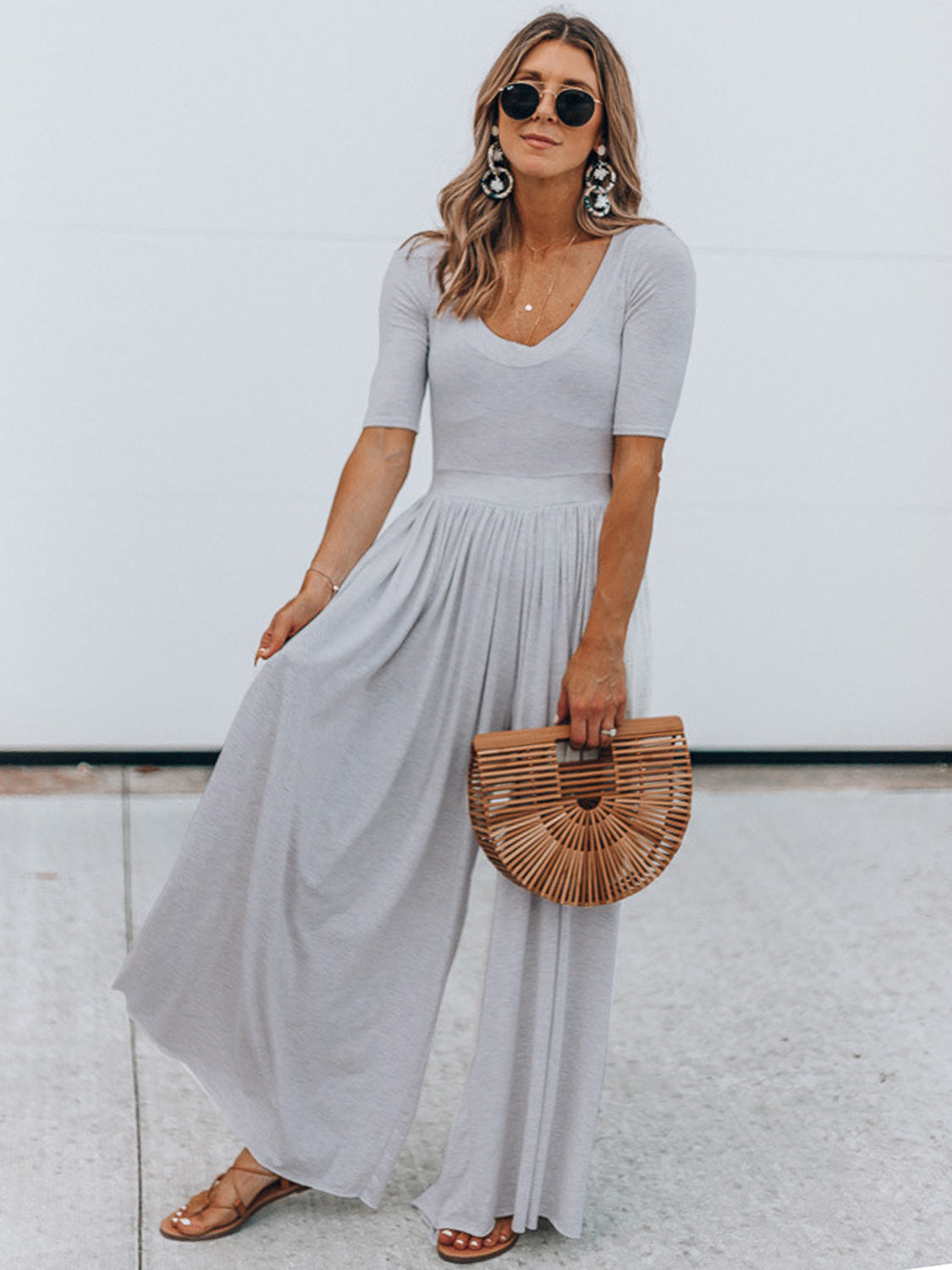 Stilla | Hals Korte Ærmer Jumpsuit