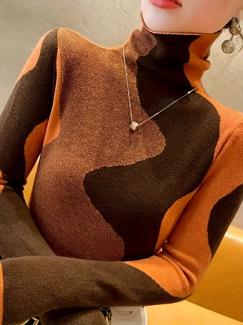 Stilla | Farve Block Rullekrave Sweater