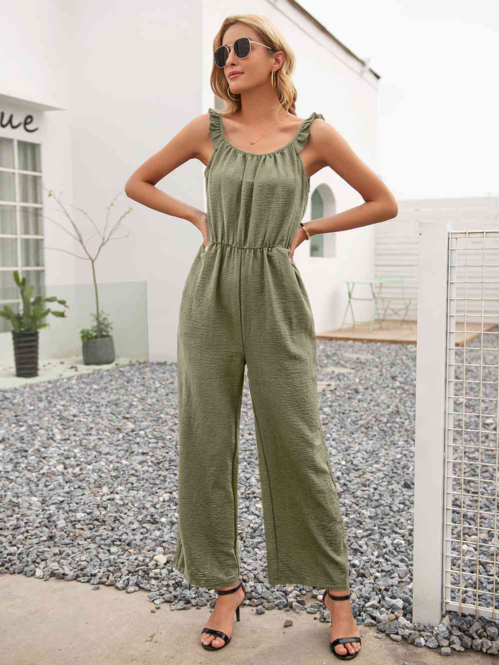 Stilla | Neck Ærmeløs Jumpsuit Med Lommer