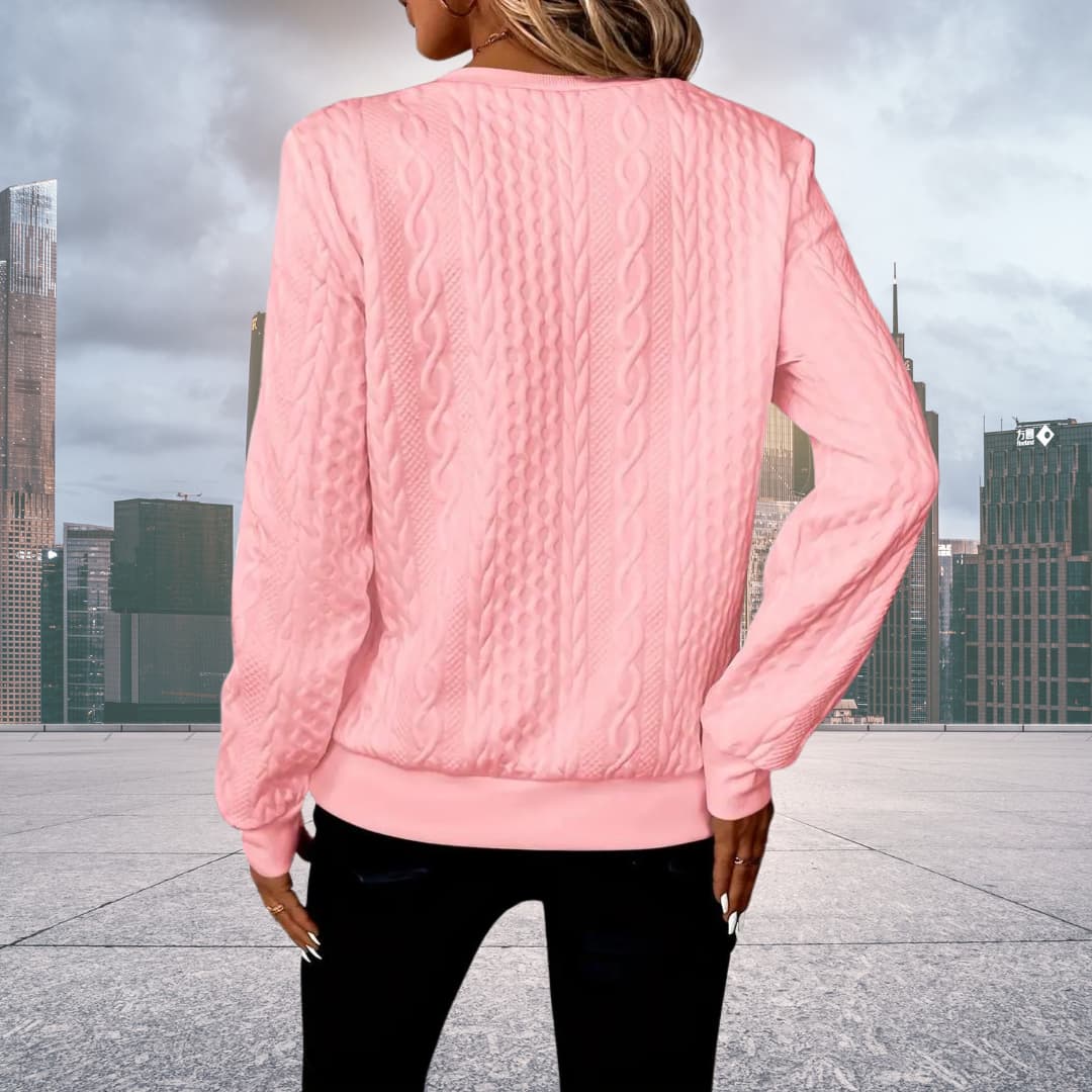 Stilla | Trendy Pullover Af Drejet Strik